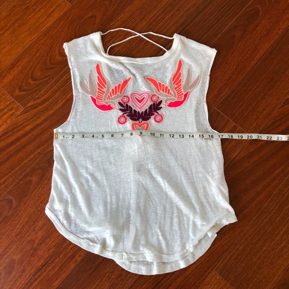 Free People Hummingbirds Neon Heart Linen Back Tie - Picture 4 of 9